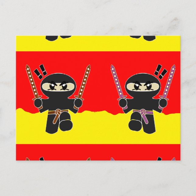 Postal ninjas enojadas (Anverso)