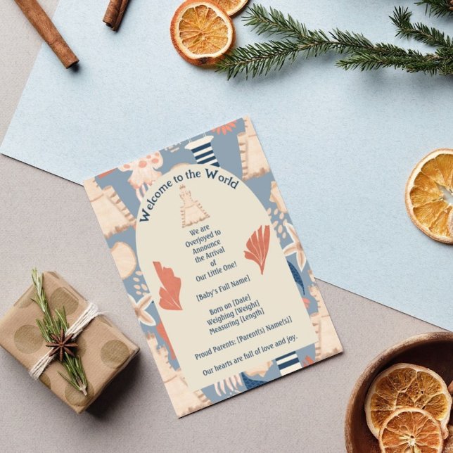 Postal Niño a bordo Anuncio de nacimiento de niño náutico (Subido por el creador)