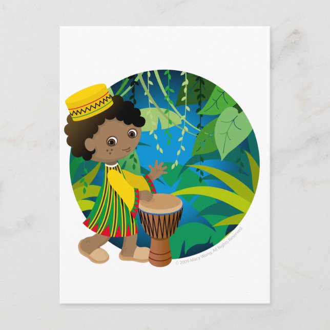 Postal Niño africano (Anverso)