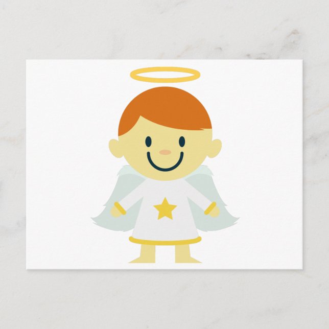 Postal Niño Ángel Cute con Halo (Anverso)