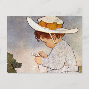 Postal Niño Antiguo Recogiendo Margaritas Bessie Pease Gu