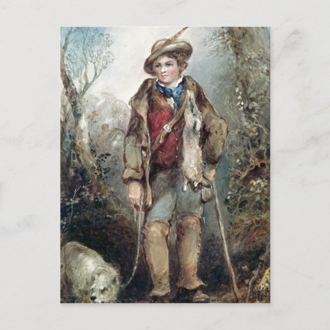 Postal Niño con conejos (Anverso)