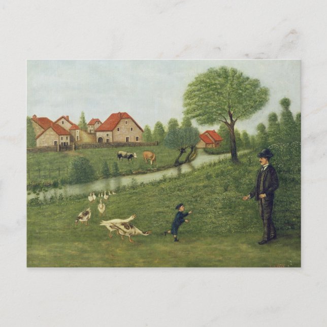 Postal Niño con ganés (Anverso)