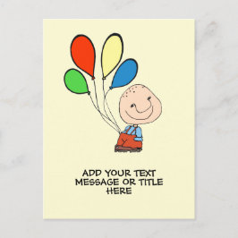 Postal Niño con globos Agrega tu texto