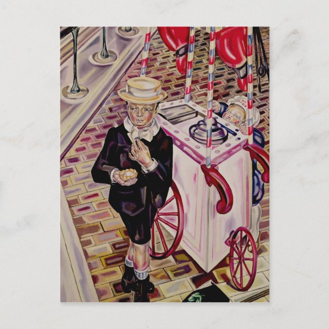 Postal Niño con helado (Anverso)