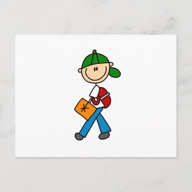 Postal Niño Con Mochila (Anverso)