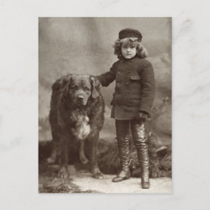 Postal Niño Con Perro, C1885