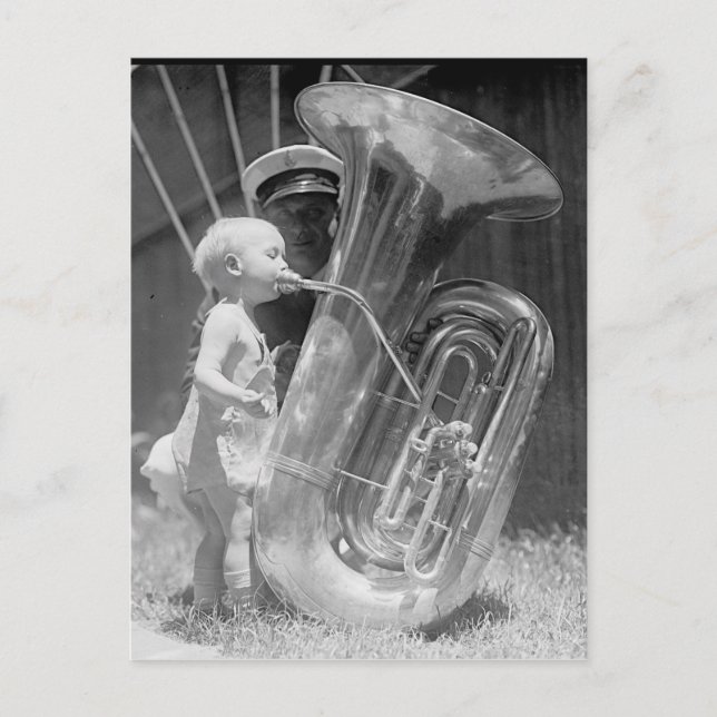 Postal Niño Con Tuba (Anverso)