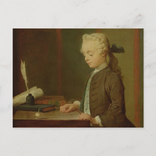 Postal Niño con un tetotum, 1738 (Anverso)