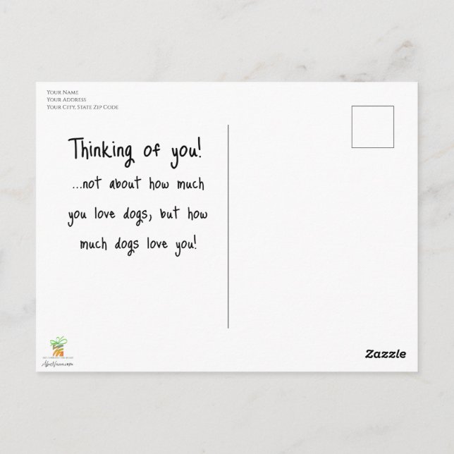 Postal Niño curioso y sus animales caprichosos (Reverso)