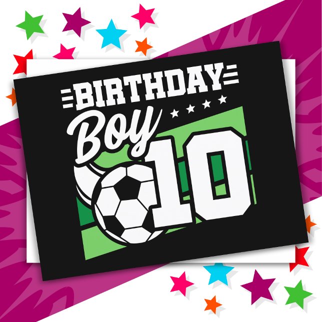 Postal Niño de 10 años jugando fútbol Cumpleaños de 10 añ (Subido por el creador)