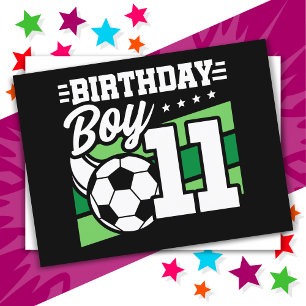 Postal Niño de 11 años fútbol fútbol niños cumpleaños 11