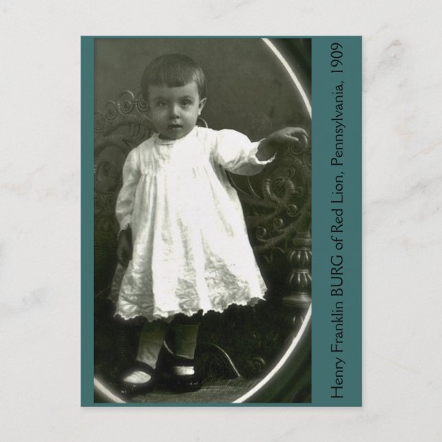 Postal Niño de alta moda de 1909 (Anverso)