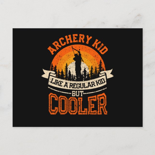 Postal Niño de Arquería Arco y Flecha Divertido para Niño (Anverso)