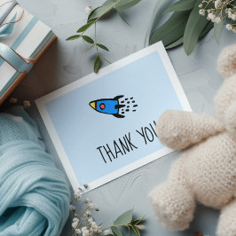 Postal Niño de cohete lindo Bebé ducha Gracias