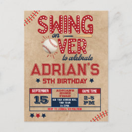 Postal Niño de cumpleaños de béisbol