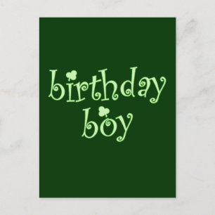 Postal Niño de cumpleaños de San Patricio con Shamrock