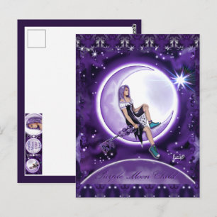Postal Niño de la Luna Púrpura