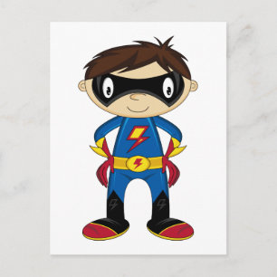 Postal Niño de superhéroe lindo