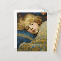 Niño dormido en sueño en la inclinación floral