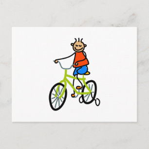 Postal Niño en bicicleta