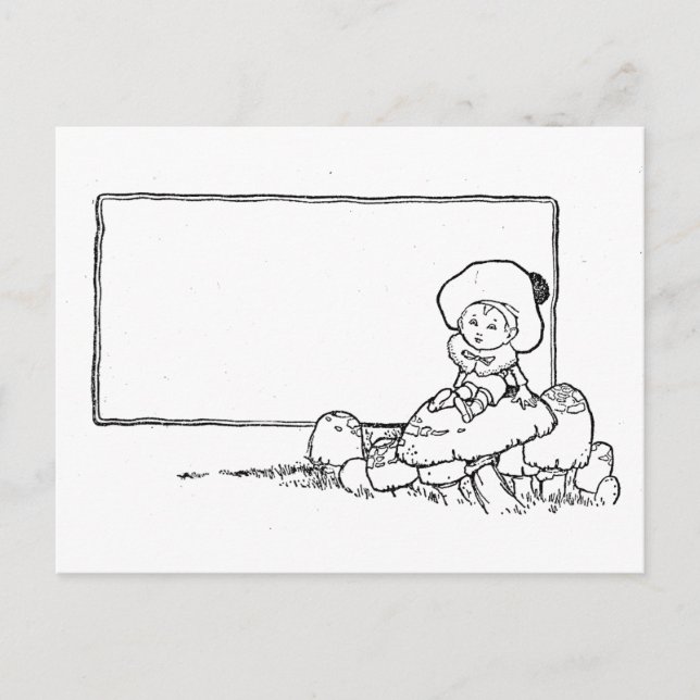 Postal Niño en hongo (Anverso)