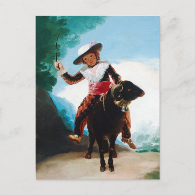 Postal Niño en Ram Francisco José de Goya (Anverso)