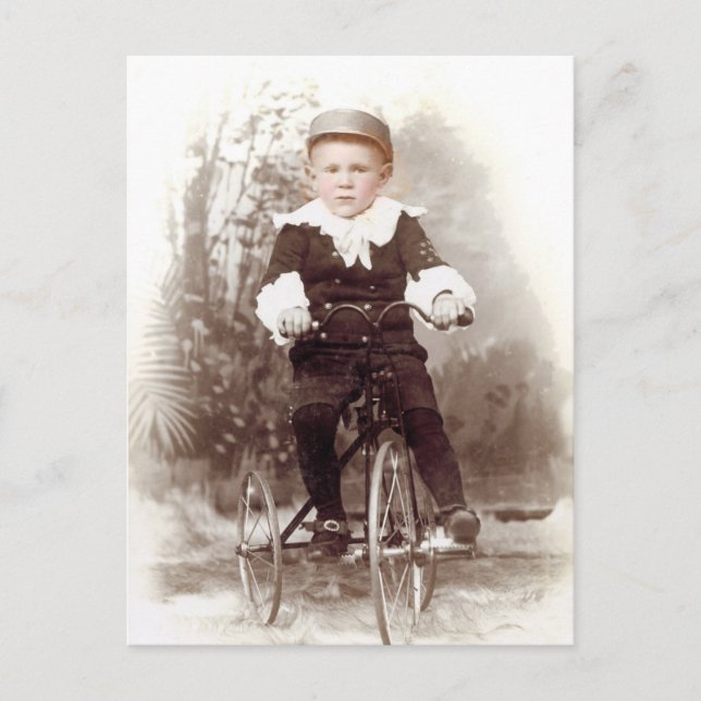 Postal Niño en triciclo (Anverso)