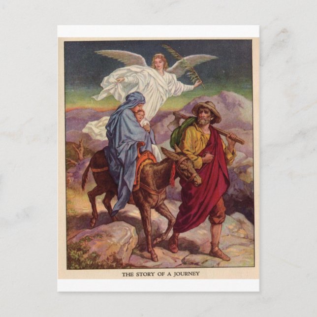 Postal Niño Jesús camino a Egipto (Anverso)