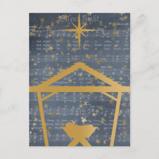 Postal Niño Jesús en la Noche Silenciosa en la Natividad 