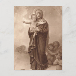 Postal Niño Jesús y Madre María