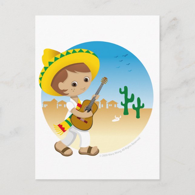 Postal Niño mexicano (Anverso)