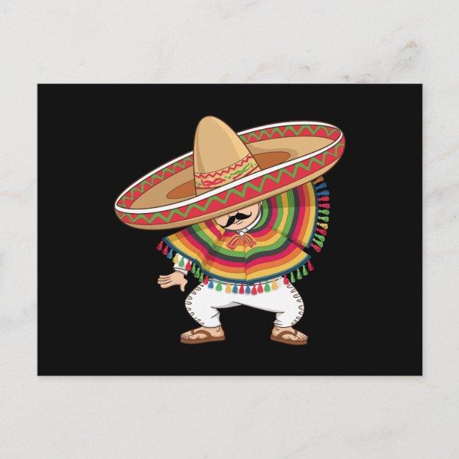 Postal Niño mexicano Dabbing Poncho Cinco de Mayo (Anverso)