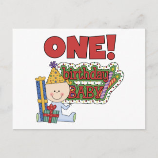 Postal Niño Nacimiento Primer cumpleaños camisetas y rega