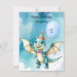 Postal Niño niño niño feliz cumpleaños de dinosaurio lind