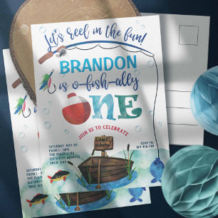 Postal Niño, O-pesc-ialmente, Cumpleaños de pesca tema Pr