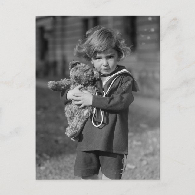 Postal Niño pequeño con oso de peluche: 1923 (Anverso)