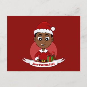 Postal Niño personalizado de Navidades afroamericanos
