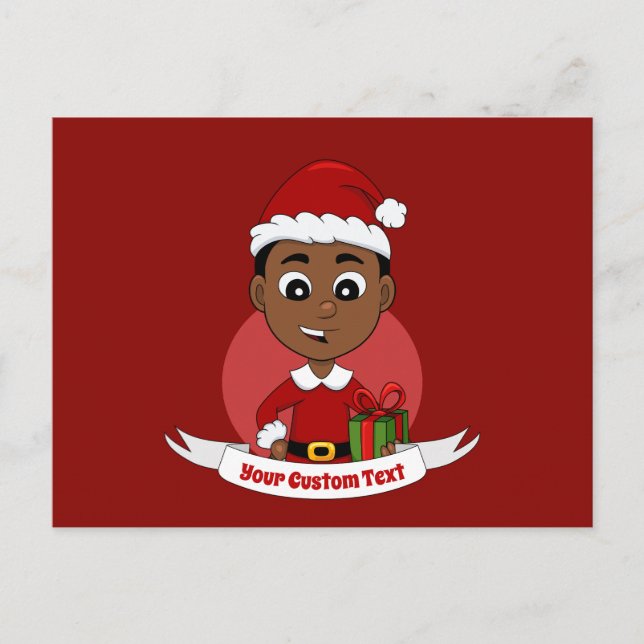 Postal Niño personalizado de Navidades afroamericanos (Anverso)