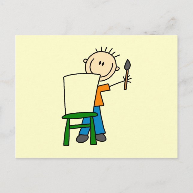 Postal Niño Pintando (Anverso)