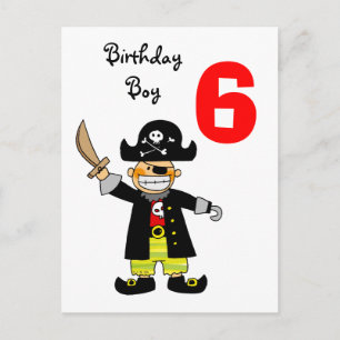Postal Niño pirata de 6 años