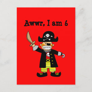 Postal Niño pirata de 6 años