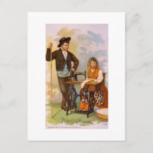 Postal Niño portugués + Chica