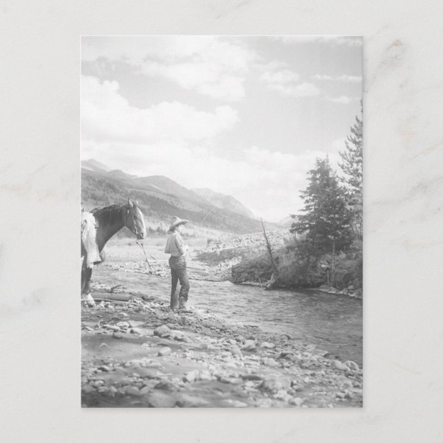 Postal Niño que vuela pescando. (Anverso)