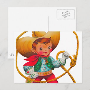 Postal Niño retro niño vago occidental