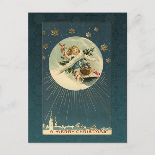 Postal Niño vintage en espoleta (Anverso)