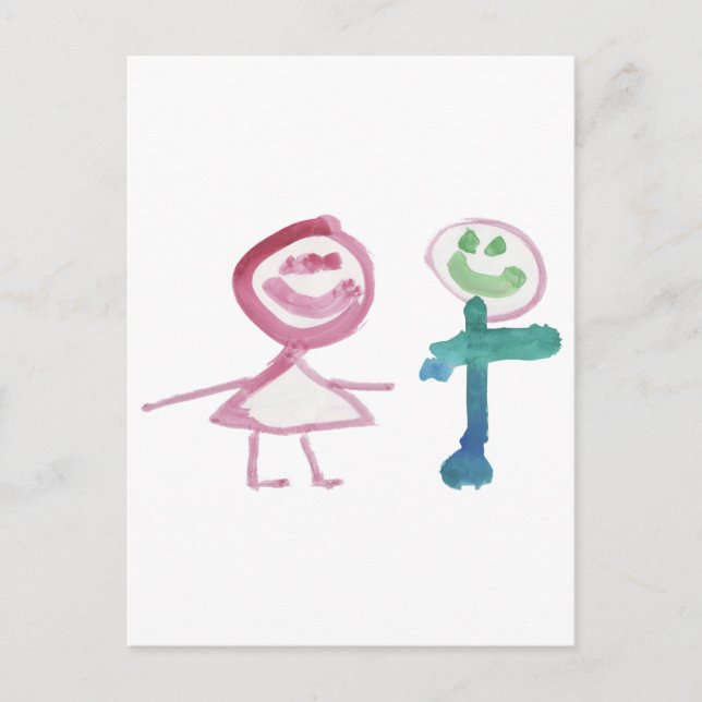 Postal Niño y Chica (Anverso)