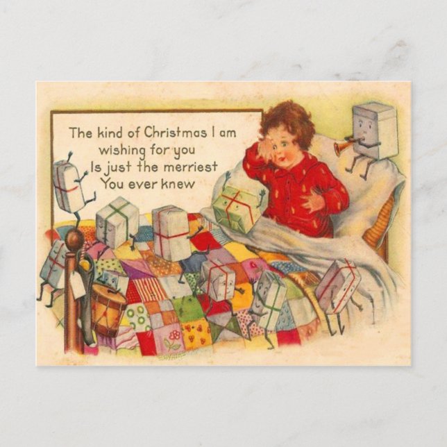 Postal Niño y regalos (Anverso)