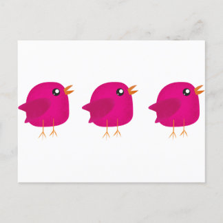 Postal Niños adorables pájaros