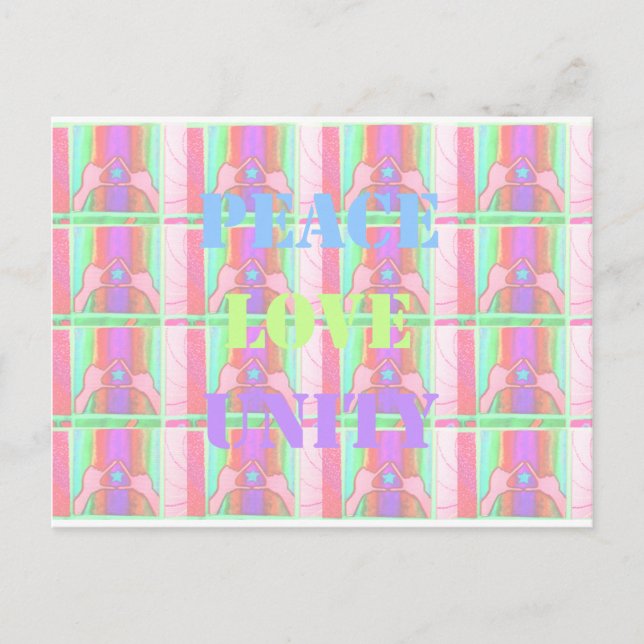 Postal Niños bebés Paz Amor Unidad Hakuna Matata diseño.p (Anverso)